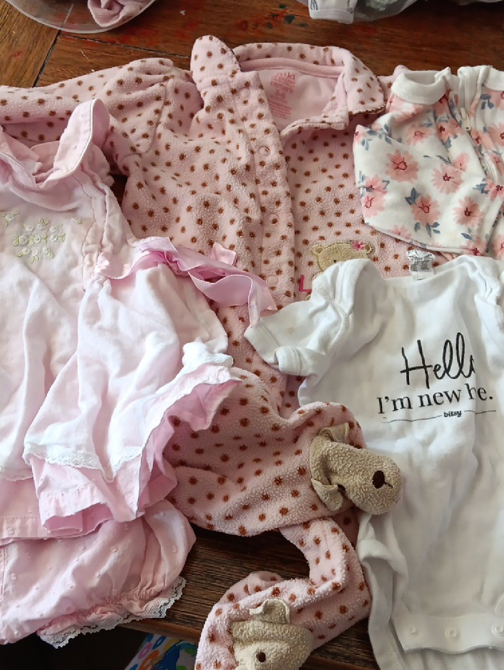 Pink Baby Girl Sleepwear ,dress & Onesie Bundle